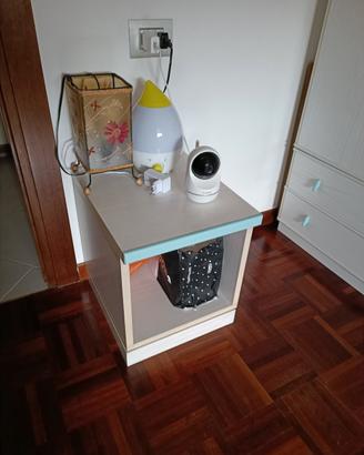 comodino con rotelle camera bambino bambina 