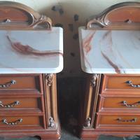 Comodini Vintage con top in marmo