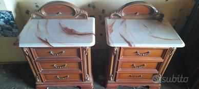 Comodini Vintage con top in marmo