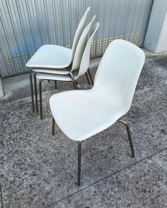Sedie Metallo e Plastica Bianco