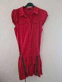 Abito chemisier rosso lampone Made in Italyabito 
