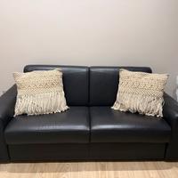 Divano letto pelle nero