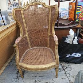 POLTRONA BERGERE PAGLIA DORATA