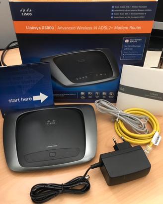 Linksys X3000 ADSL2+ Modem Router Wireless