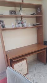 Scrivania doppia e libreria