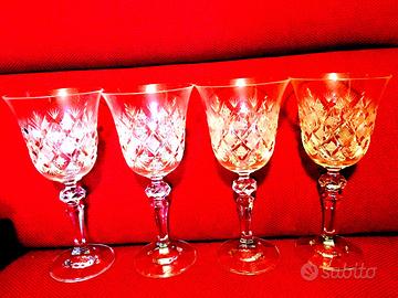 Lotto 20 bicchieri vintage fine cristallo