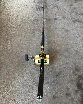 Canna pesca d'altura con mulinello