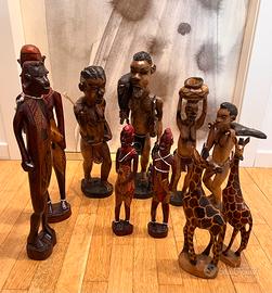 Set statue africane vintage