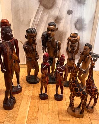 Set statue africane vintage