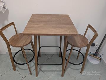 Set Tavolo Alto Bar + 2 Sgabelli