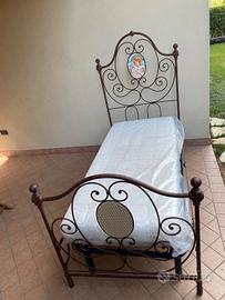 Letto in ferro + rete e materasso