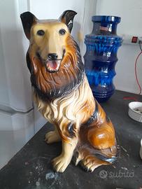 statua in porcellana collie