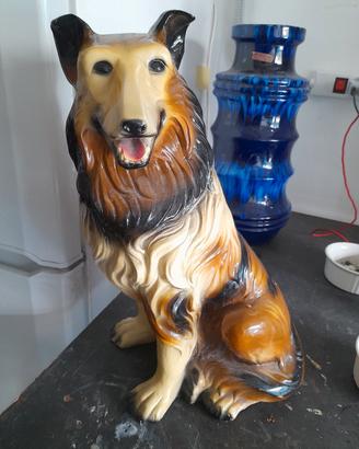 statua in porcellana collie