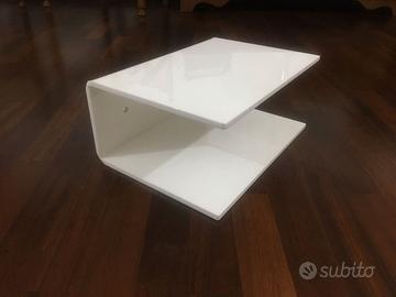 mensola doppia nuova plexiglass bianco 35x15x25.