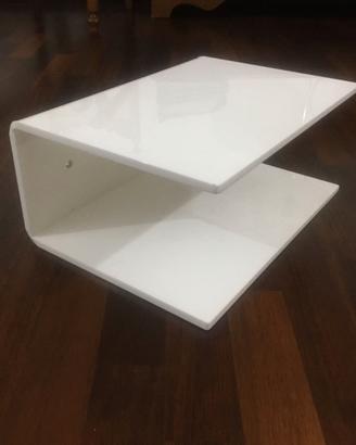 mensola doppia nuova plexiglass bianco 35x15x25.
