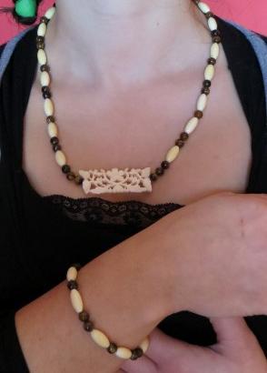 Parure collana, bracciale orecchini occhio tigre