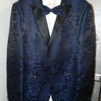 GIACCA UOMO DAMASCATA-CAMICIA BIANCA-PAPILLON