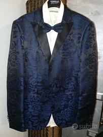 GIACCA UOMO DAMASCATA-CAMICIA BIANCA-PAPILLON