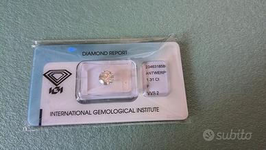 Diamante naturale 1,31 Carati certificato IGI