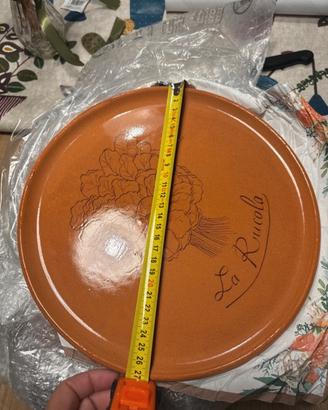 Set di 6 piattini  in terracotta smaltata