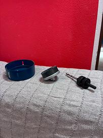 2 seghe a tazza + albero per trapano