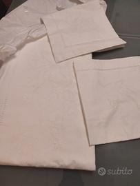 lenzuola con federe lino ricamate