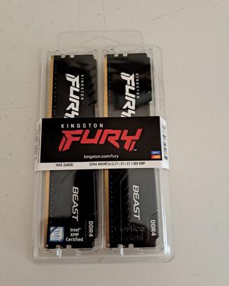 16 GB (8x2) RAM DDR4 Kingston FURY Beast KF436C17B
