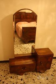 Comodino con specchiera -vintage anni 40