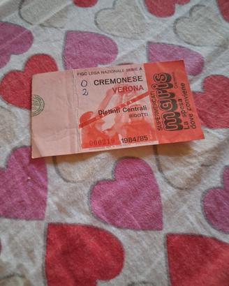 biglietto Cremonese-Verona anno 1984/1985