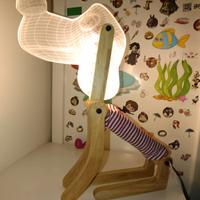 Lampada led Cagnolino in legno 