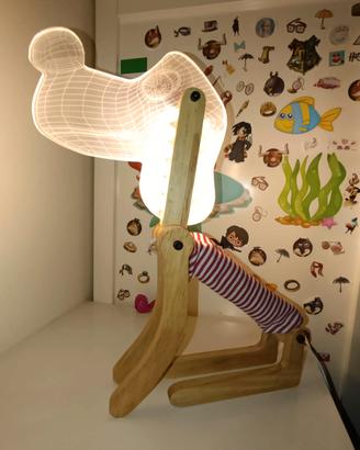 Lampada led Cagnolino in legno 