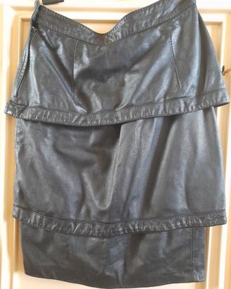 Gonna Fendissime  Vera Pelle - Nera a Balze tg. 44