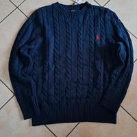 Maglione RL a  treccia blu navy - Nuovo taglia S