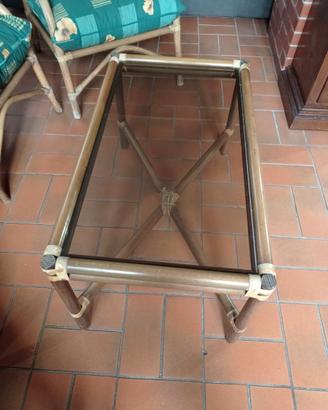 Divano con poltrone rattan