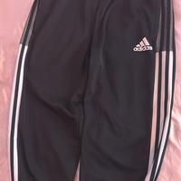 Adidas tuta nera con banda bianca