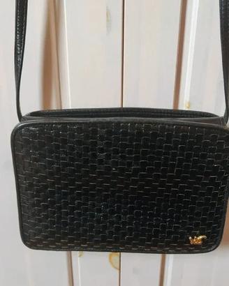 Borsetta vintage autentica, pelle, nera