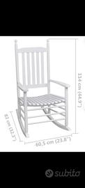 Sedia a dondolo bianca in legno 