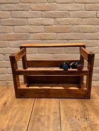 Portabottiglie artigianale in legno di pallet - 10