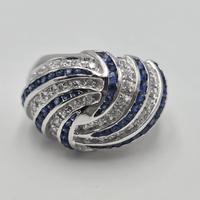 ANELLO ORO DIAMANTI E ZAFFIRI