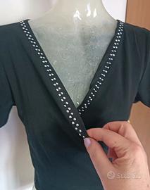 Top incrociato con strass tg. L/XL