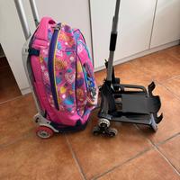 Zaino trolley bambina seven rosa con 2 carrelli