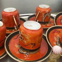 set di 6 tazzine da caffè con piattini in porcella