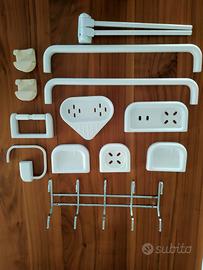 Set accessori bagno in resina bianca anni '90