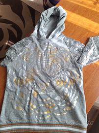 Felpa grigia Nucleo - Stampa metalizzata tigre oro