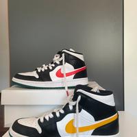 Jordan 1 Mid Alternate Swooshes Rosso Giallo