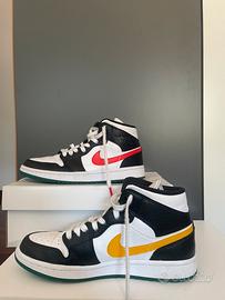 Jordan 1 Mid Alternate Swooshes Rosso Giallo