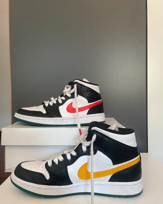 Jordan 1 Mid Alternate Swooshes Rosso Giallo