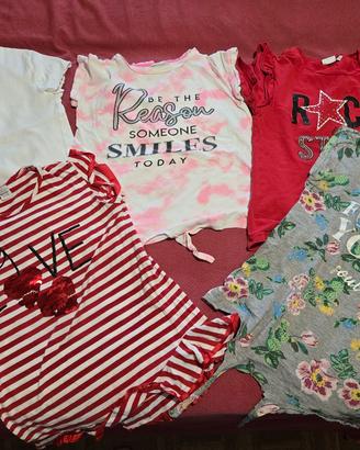 5 tshirt ragazza 13 anni blukids,ovs,piazza italia