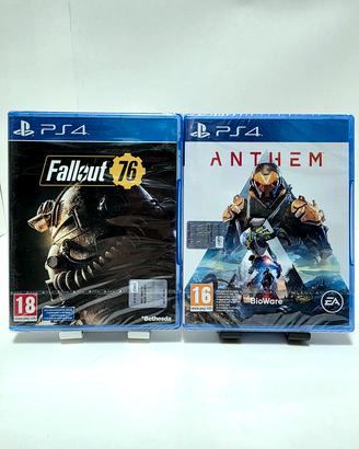 Lotto PS4 ITA Fallout 76 + Anthem Nuovi Sigillati