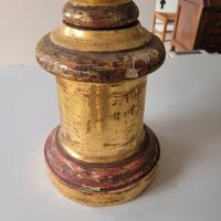Torciere antico legno dorato base tonda '800 oro